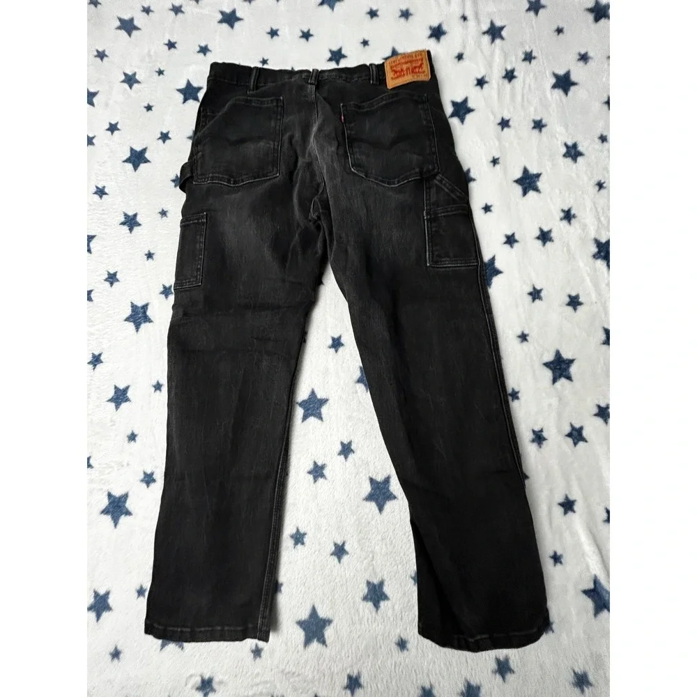 Levi's Carpenter Jeans Mens 34x30 Black Denim Work Utility Pants Relaxed Fit